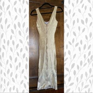 Gold shimmer sexy fitted body-con dress